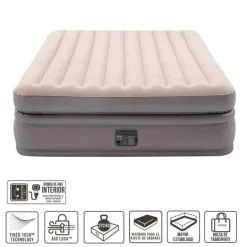 Cama hinchable Dura-Beam Plus Intex 2 usuarios con hinchador crema 51x152x203 cm