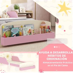 Cama infantil Play Aiyaplay anticaídas + estante 60x150 cm
