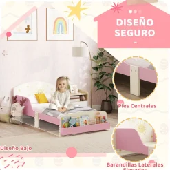 Cama infantil Play Aiyaplay anticaídas + estante 60x150 cm