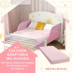 Cama infantil Play Aiyaplay anticaídas + estante 60x150 cm