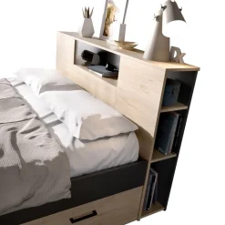 Cama Lanka cabecero estantería 95x147x219 cm