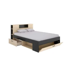 Cama Lanka cabecero estantería 95x147x219 cm