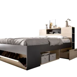 Cama Lanka cabecero estantería 95x147x219 cm