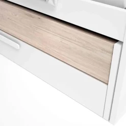 Cama nido Estelle cajón extraíble blanco mate/sahara 62x212x98 cm
