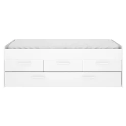 Cama nido Leka con 3 cajones blanco 68x194x95 cm