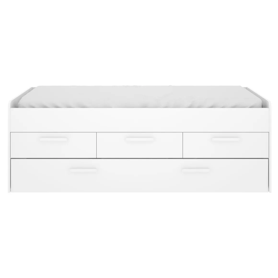 Cama nido Leka con 3 cajones blanco 68x194x95 cm