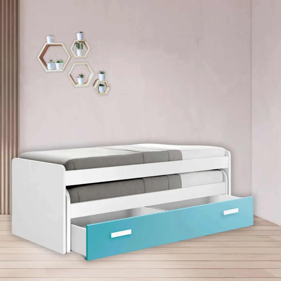 Cama nido Manuela con 2 cajones 73x201x115 cm