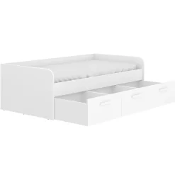Cama nido Mek 3 cajones blanco 60x194x97 cm
