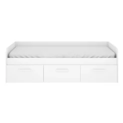 Cama nido Mek 3 cajones blanco 60x194x97 cm