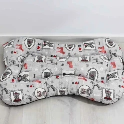 Cama para mascotas Camacan forma hueso acolchada estampado