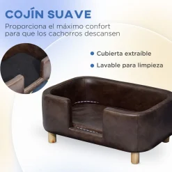 Cama para mascotas Chester Pawhut marrón 31x74x48,5 cm