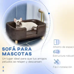 Cama para mascotas Chester Pawhut marrón 31x74x48,5 cm