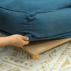 Cama para perros Lucky cojín extraíble azul 24x80x66 cm