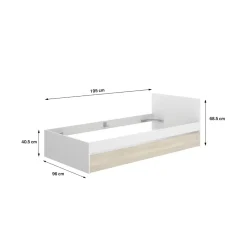 Cama Top con arrastre blanco/natural 67x95,8x194,8 cm