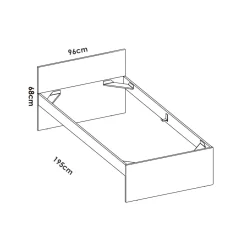 Cama Top con cabecero 68x96x194,8 cm