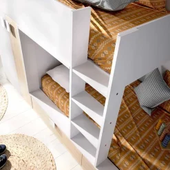 Cama tren Matt 2 camas con armario y 2 cajones 150x275x108 cm
