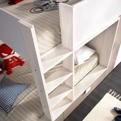 Cama tren Matt 2 camas con armario y 2 cajones 150x275x108 cm