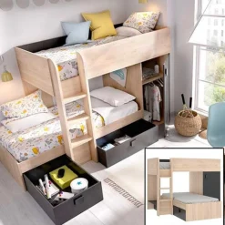 Cama tren Move con 2 camas y 2 opciones de montaje 150x255x112 cm