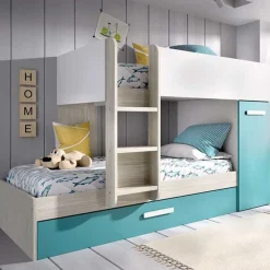 Cama tren Tom 3 camas con armario 150x244x112 cm
