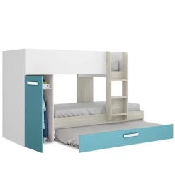 Cama tren Tom 3 camas con armario 150x244x112 cm