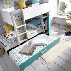 Cama tren Tom 3 camas con armario 150x244x112 cm