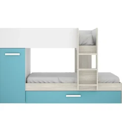 Cama tren Tom 3 camas con armario 150x244x112 cm