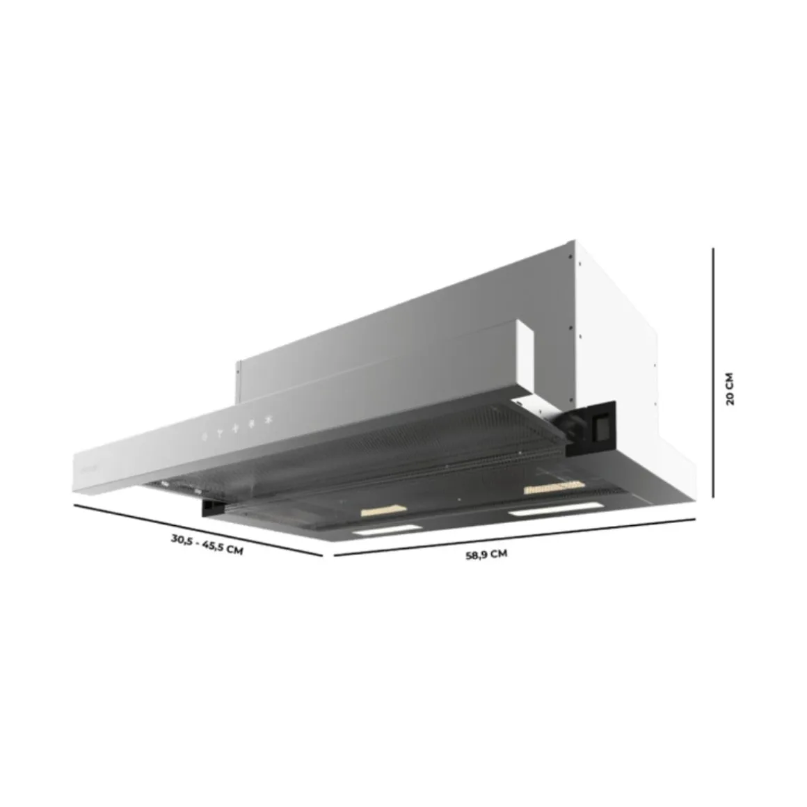 Campana extractora Cecotec Bolero Flux TLT 604000 con 3 velocidades 415 m³/h A inox