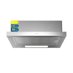 Campana extractora telescópica Cecotec Bolero Flux TLM 606500 165W 650 m3/h 2 potencias A inox 60 cm