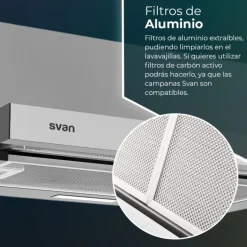 Campana telescópica Svan SCPE602AX 66,5W 301 m³/h C inox 59,5 cm