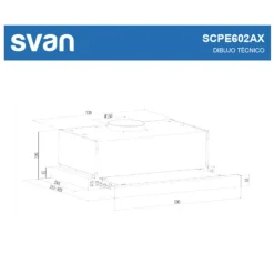 Campana telescópica Svan SCPE602AX 66,5W 301 m³/h C inox 59,5 cm