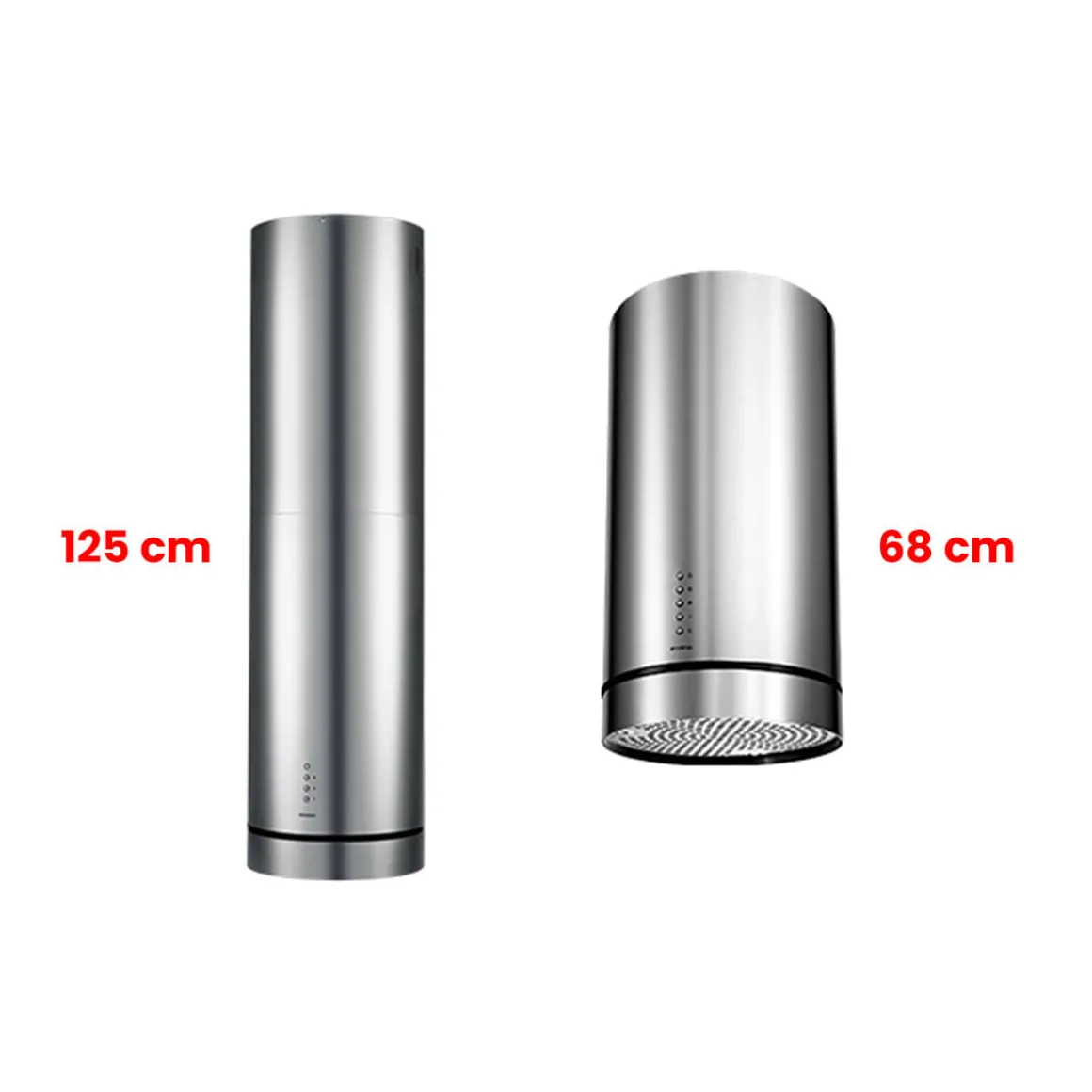 Campana tipo isla Infiniton CMPY-IST9A 145W 720m3/h diseño tubular A+ inox Ø35 cm