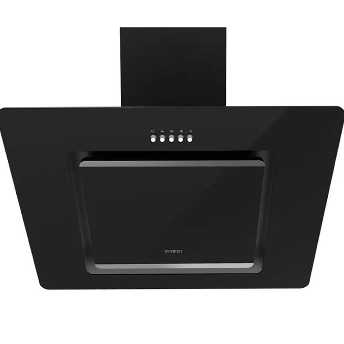 Campana tipo T CMPTRAL-SG60 Infiniton 400m³/h 210W con luz LED cristal negro 39,2x59,7x40 cm