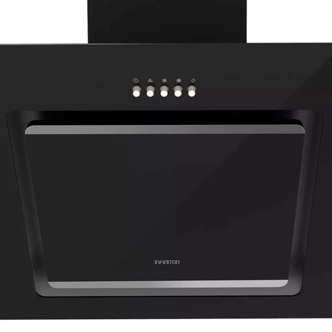 Campana tipo T CMPTRAL-SG60 Infiniton 400m³/h 210W con luz LED cristal negro 39,2x59,7x40 cm