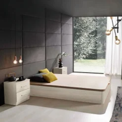 Canapé Cielo diseño abatible base tapizada 3D natural 180x200 cm