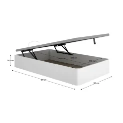 Canapé Round diseño abatible con canto curvo blanco 190 cm