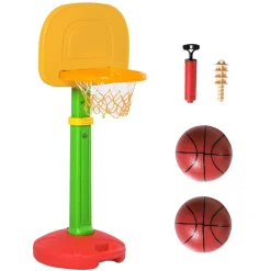 Canasta baloncesto infantil Homcom altura ajustable +3A multicolor 120-160x52,5x44 cm