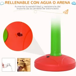 Canasta baloncesto infantil Homcom altura ajustable +3A multicolor 120-160x52,5x44 cm