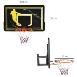 Canasta de baloncesto Romeo Sportnow interior y exterior 70x110x90 cm