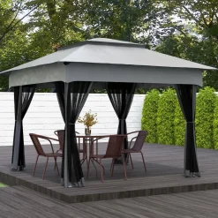 Carpa Baguo Outsunny plegable 4 mosquiteras 270x325x325 cm