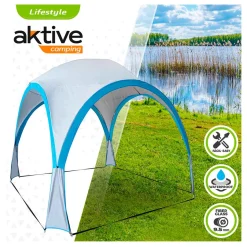 Carpa de camping Aktive blanco/azul 260x320x320 cm