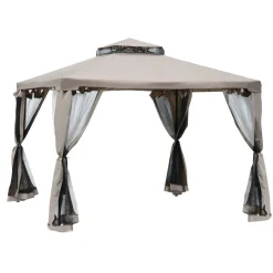 Carpa de jardín Otti Outsunny 4 cortinas 3x3 m