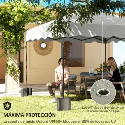 Carpa Gales Outsunny plegable altura ajustable + bolsa 287x297x297cm