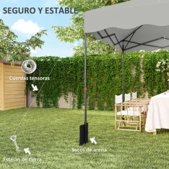 Carpa Gales Outsunny plegable altura ajustable + bolsa 287x297x297cm