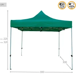 Carpa gazebo Aktive Garden plegable altura ajustable 220/320x300x300 cm