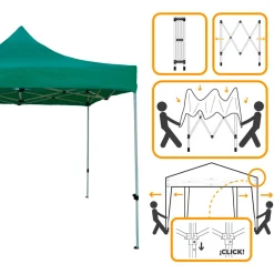 Carpa gazebo Aktive Garden plegable altura ajustable 220/320x300x300 cm