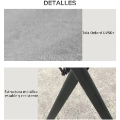 Carpa Passet Outsunny plegable 4 mosquiteras gris 263-283x392 cm