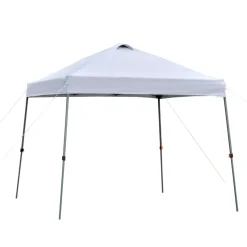 Carpa plegable de jardín Outsunny portátil con bolsa de transporte blanco 250x300x300 cm