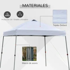 Carpa plegable de jardín Outsunny portátil con bolsa de transporte blanco 250x300x300 cm