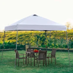 Carpa plegable de jardín Outsunny portátil con bolsa de transporte blanco 250x300x300 cm