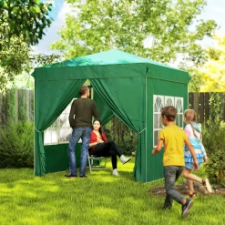 Carpa Rito Outsunny plegable + 4 paredes laterales gris 325x290 cm
